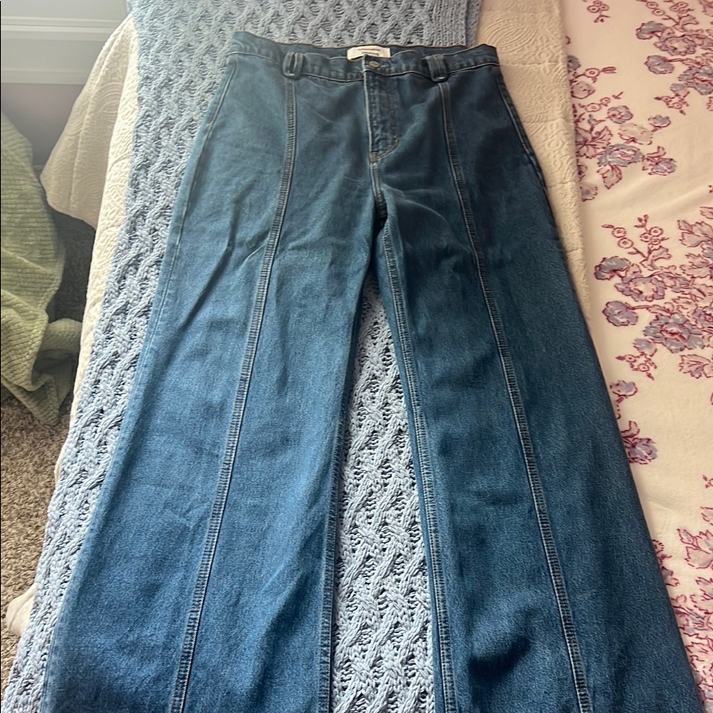 Reformation Blue Flare/Wide Leg Jeans